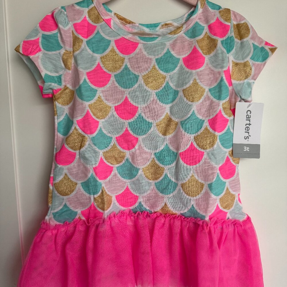 NWT Mermaid Scales CARTER'S Tutu Peplum Top Sizes 2T/3T
